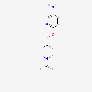 molecular formula C16H25N3O3 B3027440 tert-Butyl 4-[(5-aminopyridin-2-yloxy)methyl]piperidine-1-carboxylate CAS No. 1286274-84-7