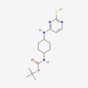 molecular formula C16H26N4O2S B3027463 tert-Butyl (4-((2-(methylthio)pyrimidin-4-yl)amino)cyclohexyl)carbamate CAS No. 1289384-85-5