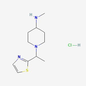 molecular formula C11H20ClN3S B3027466 N-Methyl-1-(1-(thiazol-2-yl)ethyl)piperidin-4-amine hydrochloride CAS No. 1289385-60-9