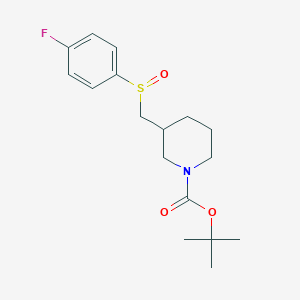 molecular formula C17H24FNO3S B3027470 叔丁基 3-(((4-氟苯基)亚磺酰基)甲基)哌啶-1-羧酸酯 CAS No. 1289385-79-0
