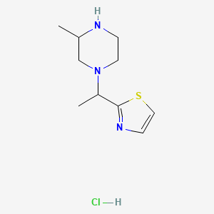 B3027485 2-(1-(3-Methylpiperazin-1-yl)ethyl)thiazole hydrochloride CAS No. 1289388-15-3