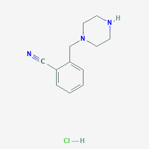 molecular formula C12H16ClN3 B3027487 2-(Piperazin-1-ylmethyl)benzonitrile hydrochloride CAS No. 1289388-18-6