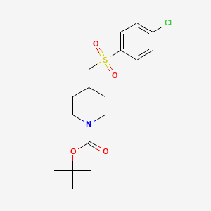 molecular formula C17H24ClNO4S B3027494 叔丁基 4-(((4-氯苯基)磺酰基)甲基)哌啶-1-羧酸酯 CAS No. 1289388-56-2