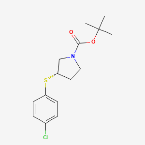 molecular formula C15H20ClNO2S B3027496 (S)-叔丁基 3-((4-氯苯基)硫代)吡咯烷-1-羧酸酯 CAS No. 1289585-03-0