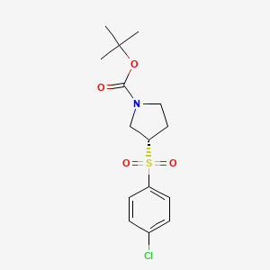 molecular formula C15H20ClNO4S B3027497 (S)-tert-Butyl 3-((4-chlorophenyl)sulfonyl)pyrrolidine-1-carboxylate CAS No. 1289585-46-1