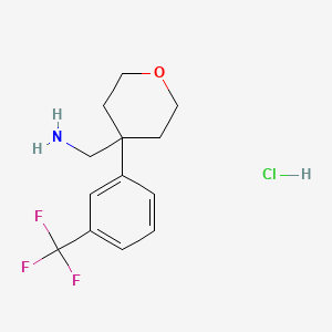 molecular formula C13H17ClF3NO B3027520 4-[3-(Trifluoromethyl)phenyl]oxan-4-ylmethanamine hydrochloride CAS No. 1311254-69-9