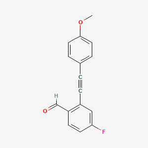 molecular formula C16H11FO2 B3027537 4-Fluoro-2-((4-methoxyphenyl)ethynyl)benzaldehyde CAS No. 1322091-24-6