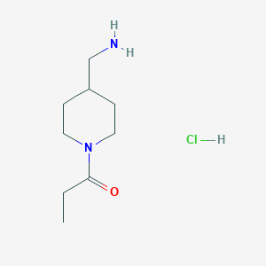 molecular formula C9H19ClN2O B3027554 1-[4-(氨基甲基)哌啶-1-基]丙-1-酮盐酸盐 CAS No. 1332765-74-8