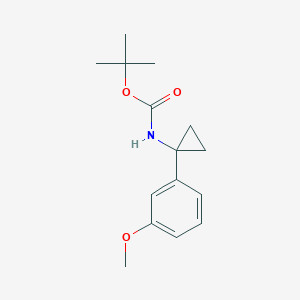 molecular formula C15H21NO3 B3027559 叔丁基 N-[1-(3-甲氧基苯基)环丙基]氨基甲酸酯 CAS No. 1332765-93-1