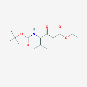 molecular formula C15H27NO5 B3027569 ethyl (4S,5S)-4-((tert-butoxycarbonyl)amino)-5-methyl-3-oxoheptanoate CAS No. 133565-39-6