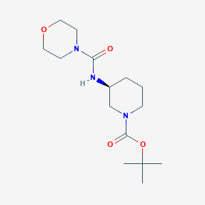 molecular formula C15H27N3O4 B3027570 (S)-叔丁基 3-(吗啉-4-甲酰胺)哌啶-1-甲酸酯 CAS No. 1338222-29-9