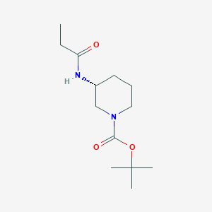 molecular formula C13H24N2O3 B3027596 (R)-tert-Butyl 3-propionamidopiperidine-1-carboxylate CAS No. 1349699-73-5