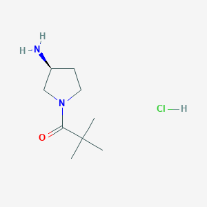 molecular formula C9H19ClN2O B3027598 (S)-1-(3-Aminopyrrolidin-1-yl)-2,2-dimethylpropan-1-one hydrochloride CAS No. 1349699-85-9