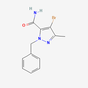 molecular formula C12H12BrN3O B3027626 1-苄基-4-溴-3-甲基-1H-吡唑-5-甲酰胺 CAS No. 1352926-13-6