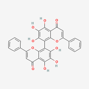 5,6,7-Trihydroxy-2-phenyl-8-(5,6,7-trihydroxy-4-oxo-2-phenylchromen-8-yl)chromen-4-one