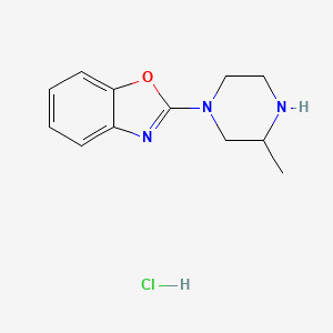 molecular formula C12H16ClN3O B3027636 2-(3-甲基哌嗪-1-基)苯并[d]恶唑盐酸盐 CAS No. 1353948-40-9