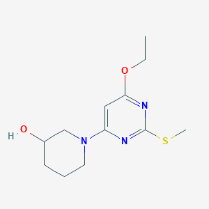 molecular formula C12H19N3O2S B3027639 1-(6-乙氧基-2-(甲硫基)嘧啶-4-基)哌啶-3-醇 CAS No. 1353954-83-2