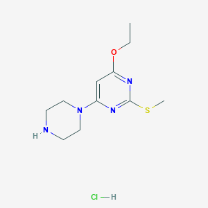 molecular formula C11H19ClN4OS B3027640 4-Ethoxy-2-(methylthio)-6-(piperazin-1-yl)pyrimidine hydrochloride CAS No. 1353956-01-0