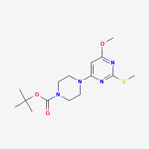 molecular formula C15H24N4O3S B3027642 tert-Butyl 4-(6-methoxy-2-(methylthio)pyrimidin-4-yl)piperazine-1-carboxylate CAS No. 1353958-74-3