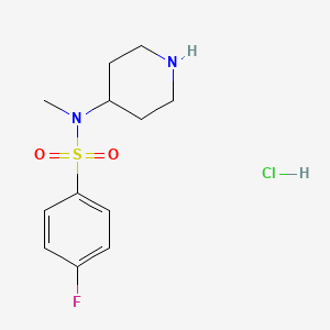 molecular formula C12H18ClFN2O2S B3027643 4-Fluoro-N-methyl-N-(piperidin-4-yl)benzenesulfonamide hydrochloride CAS No. 1353958-85-6