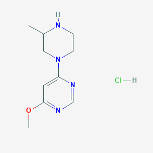 molecular formula C10H17ClN4O B3027660 4-Methoxy-6-(3-methylpiperazin-1-yl)pyrimidine hydrochloride CAS No. 1353974-08-9