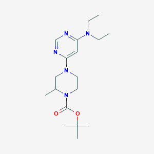 molecular formula C18H31N5O2 B3027664 tert-Butyl 4-(6-(diethylamino)pyrimidin-4-yl)-2-methylpiperazine-1-carboxylate CAS No. 1353977-99-7