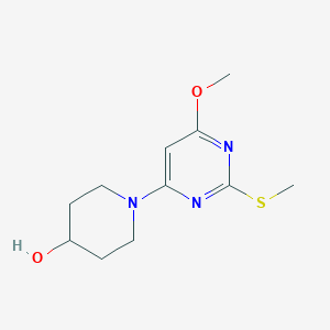 molecular formula C11H17N3O2S B3027665 1-(6-甲氧基-2-(甲硫基)嘧啶-4-基)哌啶-4-醇 CAS No. 1353979-87-9