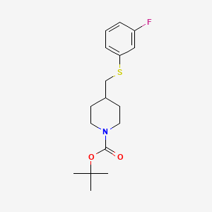 molecular formula C17H24FNO2S B3027668 叔丁基4-(((3-氟苯基)硫代)甲基)哌啶-1-羧酸酯 CAS No. 1353981-05-1