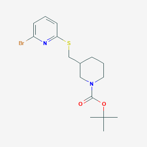 molecular formula C16H23BrN2O2S B3027669 tert-Butyl 3-(((6-bromopyridin-2-yl)thio)methyl)piperidine-1-carboxylate CAS No. 1353981-13-1