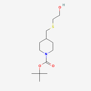 molecular formula C13H25NO3S B3027671 tert-Butyl 4-(((2-hydroxyethyl)thio)methyl)piperidine-1-carboxylate CAS No. 1353982-31-6