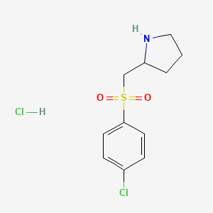 molecular formula C11H15Cl2NO2S B3027677 2-(((4-氯苯基)磺酰基)甲基)吡咯烷盐酸盐 CAS No. 1353989-68-0