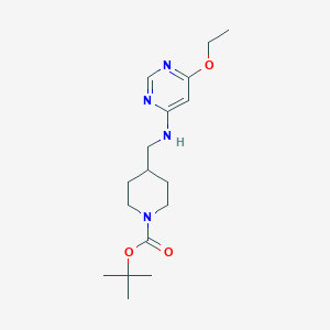 molecular formula C17H28N4O3 B3027678 叔丁基4-(((6-乙氧基嘧啶-4-基)氨基)甲基)哌啶-1-羧酸酯 CAS No. 1353989-73-7