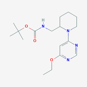 molecular formula C17H28N4O3 B3027680 叔丁基 ((1-(6-乙氧基嘧啶-4-基)哌啶-2-基)甲基)氨基甲酸酯 CAS No. 1353989-78-2
