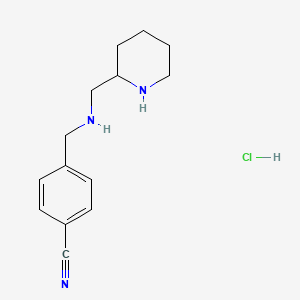 molecular formula C14H20ClN3 B3027684 4-(((Piperidin-2-ylmethyl)amino)methyl)benzonitrile hydrochloride CAS No. 1353989-89-5