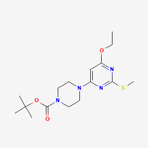 molecular formula C16H26N4O3S B3027685 tert-Butyl 4-(6-ethoxy-2-(methylthio)pyrimidin-4-yl)piperazine-1-carboxylate CAS No. 1353989-90-8