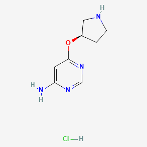 molecular formula C8H13ClN4O B3027689 (R)-6-(吡咯烷-3-基氧基)嘧啶-4-胺盐酸盐 CAS No. 1354020-93-1