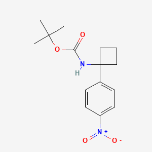 molecular formula C15H20N2O4 B3027699 tert-Butyl (1-(4-nitrophenyl)cyclobutyl)carbamate CAS No. 1359656-25-9