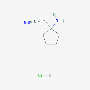 molecular formula C7H13ClN2 B3027710 2-(1-Aminocyclopentyl)acetonitrile hydrochloride CAS No. 1363405-41-7