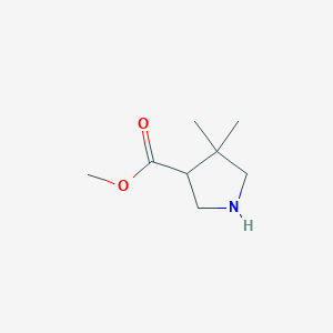 molecular formula C8H15NO2 B3027737 4,4-Dimethyl-pyrrolidine-3-carboxylic acid methyl ester CAS No. 1373223-42-7