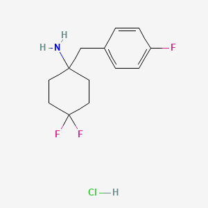 molecular formula C13H17ClF3N B3027758 4,4-Difluoro-1-[(4-fluorophenyl)methyl]cyclohexan-1-amine hydrochloride CAS No. 1380300-35-5