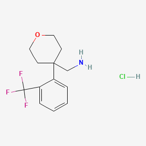 molecular formula C13H17ClF3NO B3027761 4-[2-(Trifluoromethyl)phenyl]oxan-4-ylmethanamine hydrochloride CAS No. 1380300-49-1