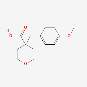 molecular formula C14H18O4 B3027767 4-[(4-甲氧基苯基)甲基]氧杂环-4-甲酸 CAS No. 1380300-77-5