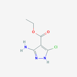 molecular formula C6H8ClN3O2 B3027769 5-氨基-3-氯-1H-吡唑-4-甲酸乙酯 CAS No. 1380351-61-0