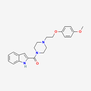 molecular formula C22H25N3O3 B3027785 1H-indol-2-yl-[4-[2-(4-methoxyphenoxy)ethyl]piperazin-1-yl]methanone CAS No. 1386162-69-1