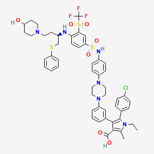 5-(4-Chlorophenyl)-1-ethyl-4-[3-[4-[4-[[4-[[(2R)-4-(4-hydroxypiperidin-1-yl)-1-phenylsulfanylbutan-2-yl]amino]-3-(trifluoromethylsulfonyl)phenyl]sulfonylamino]phenyl]piperazin-1-yl]phenyl]-2-methylpyrrole-3-carboxylic acid