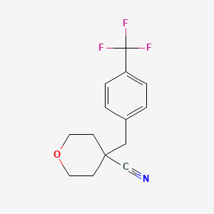 4-{[4-(Trifluoromethyl)phenyl]methyl}oxane-4-carbonitrile