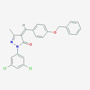 molecular formula C24H18Cl2N2O2 B302782 4-[4-(benzyloxy)benzylidene]-2-(3,5-dichlorophenyl)-5-methyl-2,4-dihydro-3H-pyrazol-3-one 