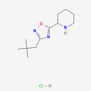 2-[3-(2,2-Dimethylpropyl)-1,2,4-oxadiazol-5-yl]piperidine hydrochloride