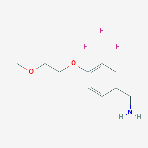 molecular formula C11H14F3NO2 B3027828 [4-(2-Methoxyethoxy)-3-(trifluoromethyl)phenyl]methanamine CAS No. 1402232-55-6