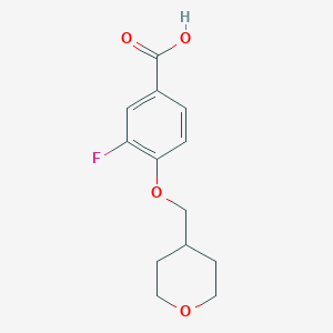 molecular formula C13H15FO4 B3027829 3-Fluoro-4-(oxan-4-ylmethoxy)benzoic acid CAS No. 1402232-56-7